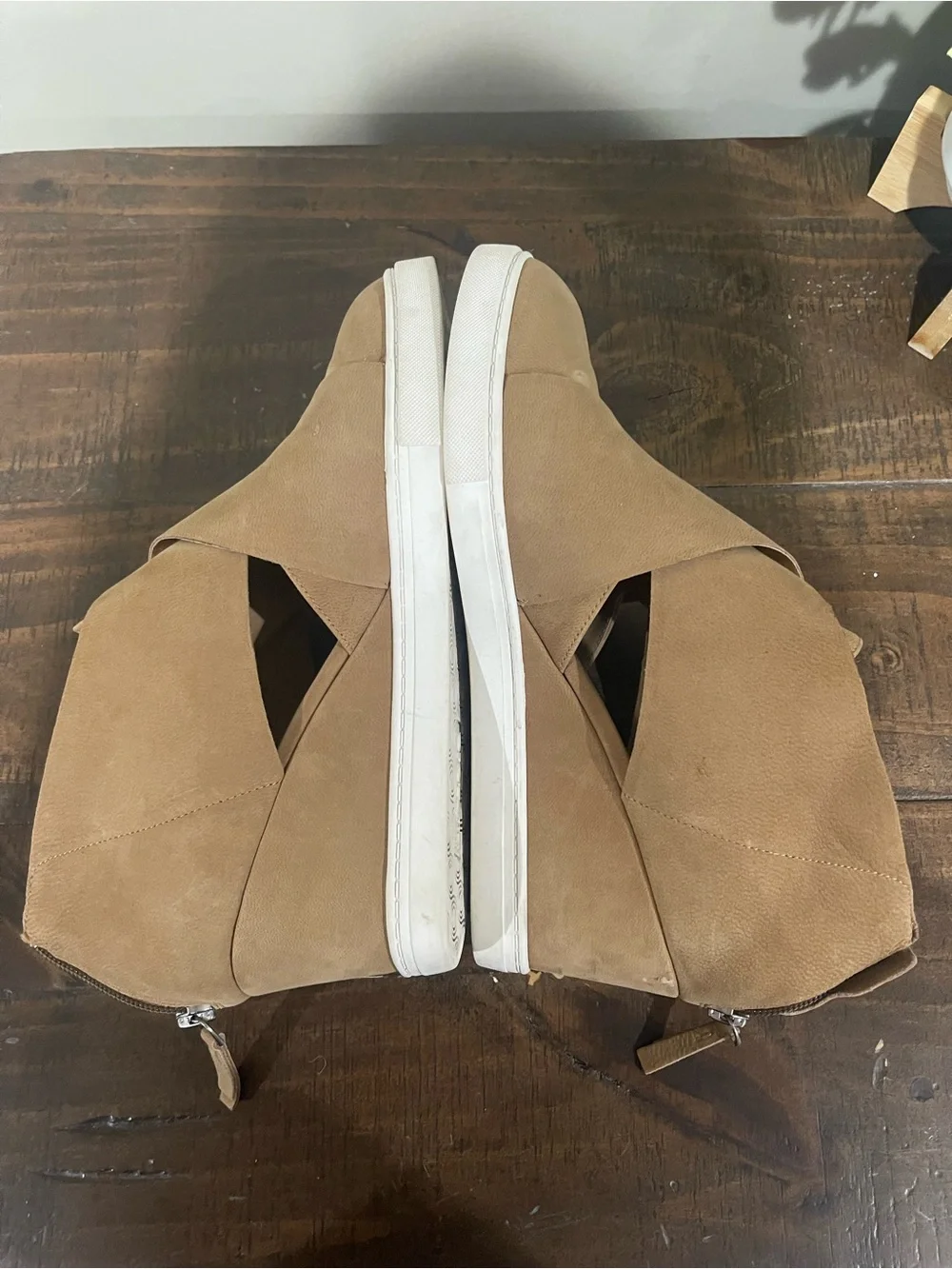 Paolo Tan Suede Wedge Sneaker Booties